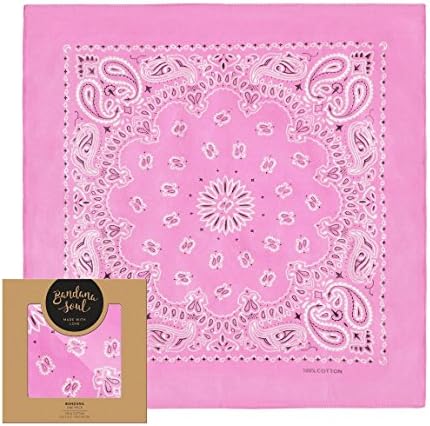 Bandanas by BANDANA SOUL - 100% Cotton Headband - 21.5 x 21.5 inches (Light Pink)