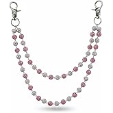 Bohemian Ceramic Bead Purse Chain with Rhinestones, Layered Wallet & Pants Chain for Women, Fashion Jeans Chain Bag Accessory, Unisex, fashion accessories