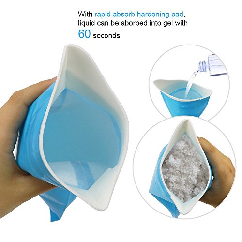 kecho Disposable Urine Bags Camping Pee Bags for Travel Urinal Mini Toilet Super Absorbent Traffic Jam for Men Children Pregnant Woman, 8 Pcs Urine Bags and 5 Pcs Female Portable Urination Device