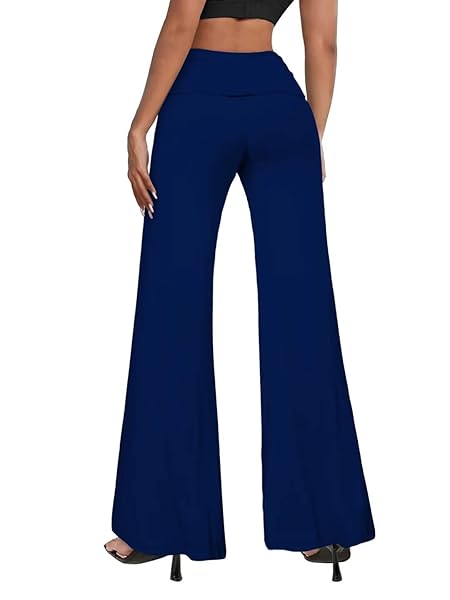 HYBRID & COMPANY WOMEN PALAZZO PANTS W/FOLD OVER...