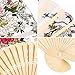 Chuangdi 12 Pcs Folding Hand Fans for Line Dancing Bulk Silk Fabric Popping Clapping Fans for Line Dancing on The Ground for Women Foldable Wedding Decoration Gifts(Rose)