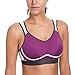 SYROKAN Women's Sports Bra Wireless Comfort High Impact Support Bounce Control Plus Size Workout Bra Purple 42DD