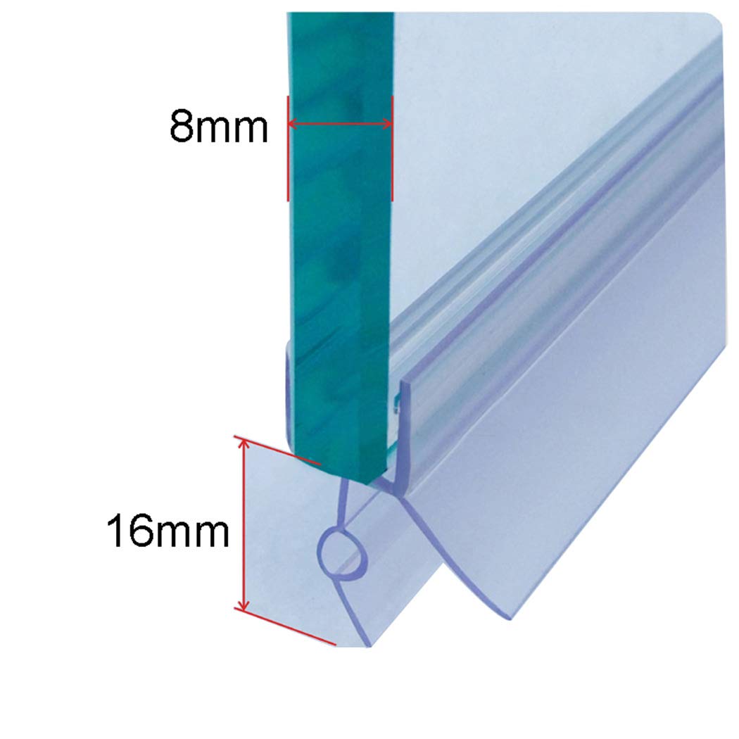 Cozylkx Frameless Shower Door Bottom Seal with Drip Rail Shower Door