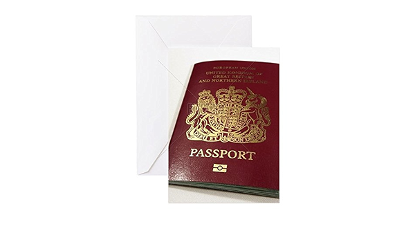 cafepress uk biometric passport greeting card, note card with blank inside, birthday card or special occasion matte : amazon.ca: office products cafepress uk biometric passport
