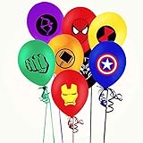 Merchant Medley 24 Count Avengers Inspired Balloons - Large 12 Inch Size - Latex - Includes 8 Styles