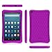 Fintie Silicone Case for Amazon All-New Fire HD 8 - [Honey Comb Series] Light Weight [Anti Slip] Shock Proof Silicone Protective Cover [Kids Friendly] for Fire HD 8 Tablet (2016 6th Gen), Purple