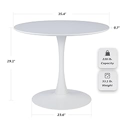 VONLUCE Round Dining Table, 36 Inch Tulip Table