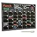 Magnetic Calendar for Refrigerator, Dry Erase Chalkboard Magnets, Erasable Black Board Monthly Planner Chart for Kids, Fridge, Kitchen & Office. Best Stick On Dorm Accessories Gifts