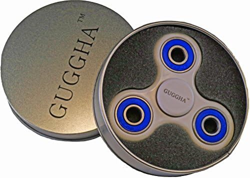 Spinner Fidget Great Gift for ADD ADHD Focus Anxiety Relief Toys and Autism Stress Reducer Hybrid Ceramic Bearing for Kids &amp; Adults by GUGGHA (White + Blue)