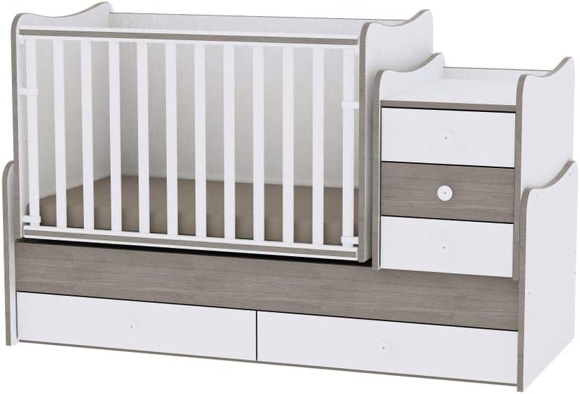LORELLI BED MAXI PLUS WHITE/COFFEE