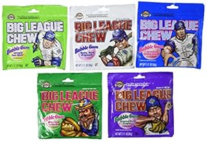Image of Big League Chew Bubble Gum Variety Pack 5 Flavors (Pack of 10)
