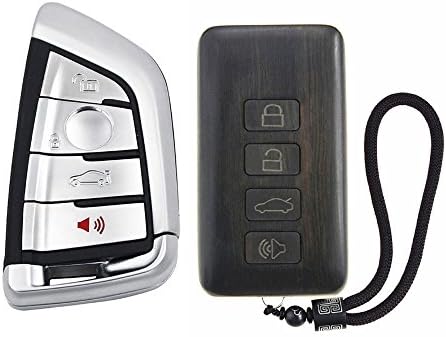 SHIKELANG Keyless Entry Remote Control Refit Rosewood Car Key Fob Shell Replacement for 2014-2016 BMW X5 X6 (Circuit Board & Battery Excluded)