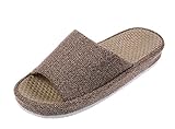 Bronze Times (TM) Unisex Cozy Tatami Indoor Cotton Flax House Slippers (Brown)