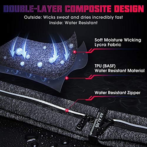 Akalas Running Riem, Verstelbare Pocket Size Waterbestendig Runner Taille Pack, 360 graden Reflecterende Taille Pouch… - Image 4