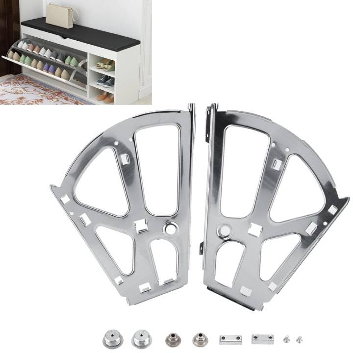 Shoes Drawer Cabinet Hinges- 2Pcs Stainless Steel Shoes Drawer Cabinet Hinges Turing Rack Replacement Fittings(2 Layers)