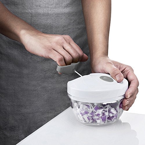 Gourmia GMS9280 Mini Slicer Pull String Manual Food Processor With Bowl