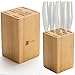 Knife Block For Steak Knives 5 Inch Utility Knives 8 Piece Slot Organizer Durable 100% Natural Wood Holder Storage In Drawer Cabinet Kitchen Centerpiece