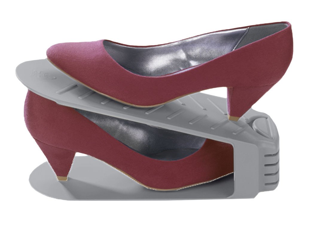 Maximex set of 4 shoe holders, polystyrene, 10.0 x 26.0 x 12.8 cm, grey, article no.: 42060900, polystyrene, grey, 10.0 x 26.0 x 12.8 cm