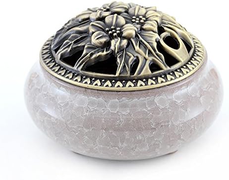 Ceramic Incense Burner &amp; Incense Holder,Diamond-Gray Handmade Censer by Medoosky