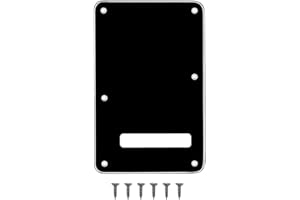 SAMHEROME 6 Hole Strat Guitar Back Plate Tremolo Cover Backplate for Fender USA/Mexican Standard Stratocaster (Black)
