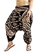 Sarjana Handicrafts Mens Womens Cotton Golden Printed Harem Pants Yoga Drop Crotch Trouser