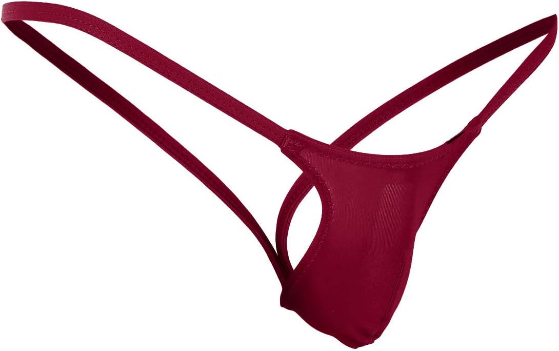 MoilyMen's Low Rise Sexy T-Back Jockstrap Open Back G-Strings Bikini Thongs Underwear