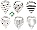 Baby Bandana Drool Bibs Organic 6 Pack for Boys and Girls Absorbent Soft Cotton for Teething Feeding Unisex Baby Shower Gift Set Burp Cloth From Lil Dandelion (Mono)