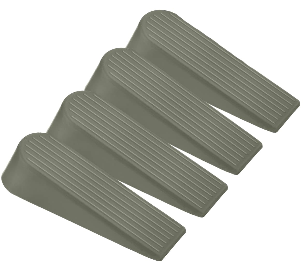 Door Stops, Anti-Skid, Durable, and Heavy Duty Rubber Door Stoppers - Large Door Stoppers in Grey and White - Ideal for All Types of Surfaces - Floor Safety Door Wedge (Grey, Pack of 4)