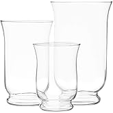Royal Imports Clear Glass Pillar Candle Holder 3Pc Set, 6", 8" 10" | Modern Metal Tapered Candlestick Holders, Centerpieces for Tables Decoration Candle Holders Wedding, Home &amp; Holiday Events