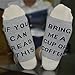 IF YOU CAN READ THIS Funny Saying Knitting Word Combed Cotton Crew Wine Coffee Beer Pizza Socks for Men Women