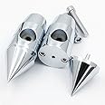 HTTMT MT030-005-1"- 1'' inch Spike Handlebar Risers Compatible with Harley Cruisers Choppers Metrics Victory CHROMED