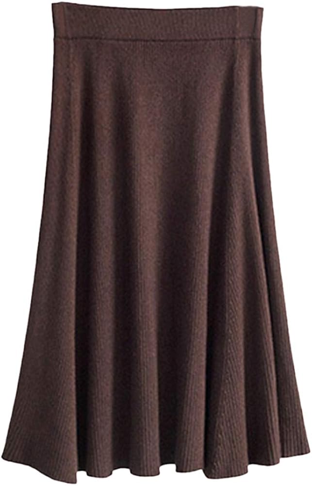 Damen Strickrock Aus Merinowolle - Elastische Taille Herbst/Winter