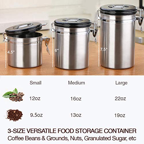 HOMICHEF 12 oz Ground Coffee Container Airtight With Scoop Small