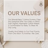 MoodyBaby Soft Organic Muslin Cotton Dummy Clips 4 Pack Neutrals Rust Brown view 9