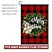 BLKWHT Red Black Buffalo Boxwood Wreath Small Garden Flag Vertical Double Sided Farmhouse Merry Christmas Burlap Yard Outdoor Decor 12.5 x 18 Inches