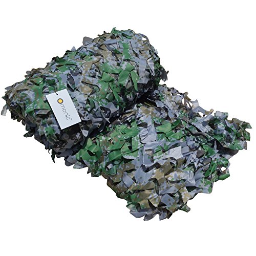 Omonic 210D Camouflage Net Desert Woodland Camo Netting for Camping Military Hunting Shooting Sunscreen Netting (Army Digital Camo, 10-16.5ft（3-5m）) - Thumbnail 7