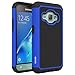 J1 2016 Case, Galaxy Amp 2 Case, Galaxy Express 3 Case, OEAGO [Shockproof] [Impact Protection] Hybrid Dual Layer Defender Protective Case Cover for Samsung Galaxy Amp 2 / J1 2016 / Express 3 - Blue