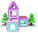 MAGFORMERS Mini House 42 Pieces Pink and Purple Colors, Educational Magnetic Geometric Shapes Tiles Building STEM Toy Set Ages 3+