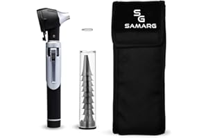 SAMARG Mini Otoscope with Light Ear Infection Detector and Pocket Ear Scope | Suitable for Kids, Adults, Doctors - Available in Multiple Colors (Black)