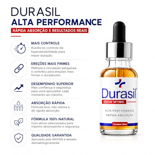Durasil Sérum Masculino 30ml - Fórmula De Rápida Absorção Sensação Prolongada - Uso Diário