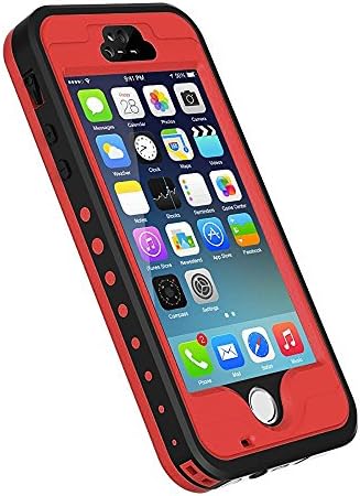 iPhone 5S/SE Case, Waterproof Dirtproof Shockproof Durable Hard Cover Case for Apple iPhone 5S, Fully Supports Finger Print Function for 5S -Red
