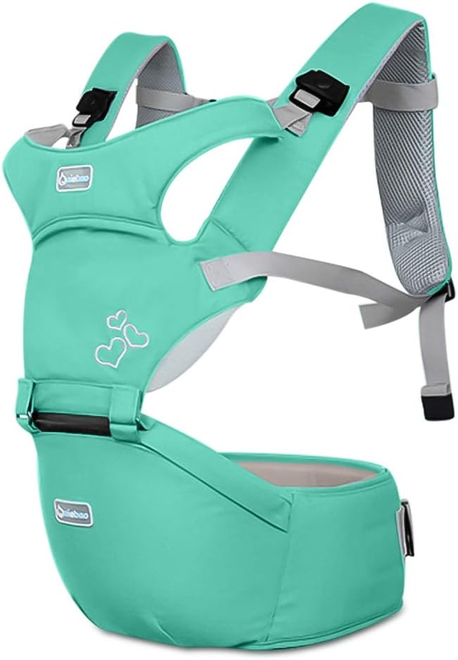 SONARIN Front Premium Hipseat Baby Carrier, Multifunctional, Ergonomic, 100% Cotton, Butterfly Rotary Buckle