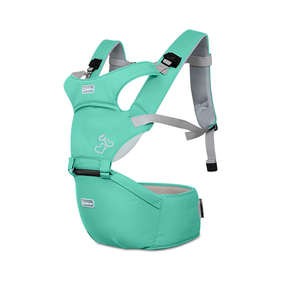 SONARIN Front Premium Hipseat Baby Carrier, Multifunctional, Ergonomic, 100% Cotton, Butterfly Rotary Buckle, 6 Carrying Positions,Safe and Comfortable, Adapted to Your Child's Growing(Green)