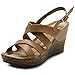 Ollio Women's Shoe Cross Strap Platform Wedge Heel Sandal