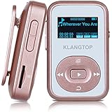 MP3 Player 8GB Bluetooth KLANTOP Digital Clip Music Player with FM Radio Voice Record Function Special Design for Sport and Music Lovers (Rose Gold)