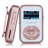 Bluetooth MP3 Player 8GB KLANGTOP Digital Clip Music Player with FM Radio Voice Record Function Special Design for Sport and Music Lovers (Rose Gold)