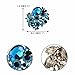 EVER FAITH Rhinestone Crystal Party Flower Leaf Vine Brooch Light Blue Antique-Gold-Tone