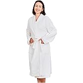 Mutenlc Kimono Lightweight Bathrobe for Women Terry Cloth Robes Microfiber Knee Length Towel Bathrobe with Hair Towel