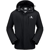 CAMEL CROWN Men's Winter Coat Waterproof Ski Jacket Hooded Windbreaker with Thermal Insulated for Snow Rain Hiking Outdoor
