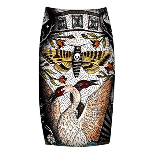 Nevera Women Summer Bohemian Print Stylish Long Maxi Skirt forLadies Khaki